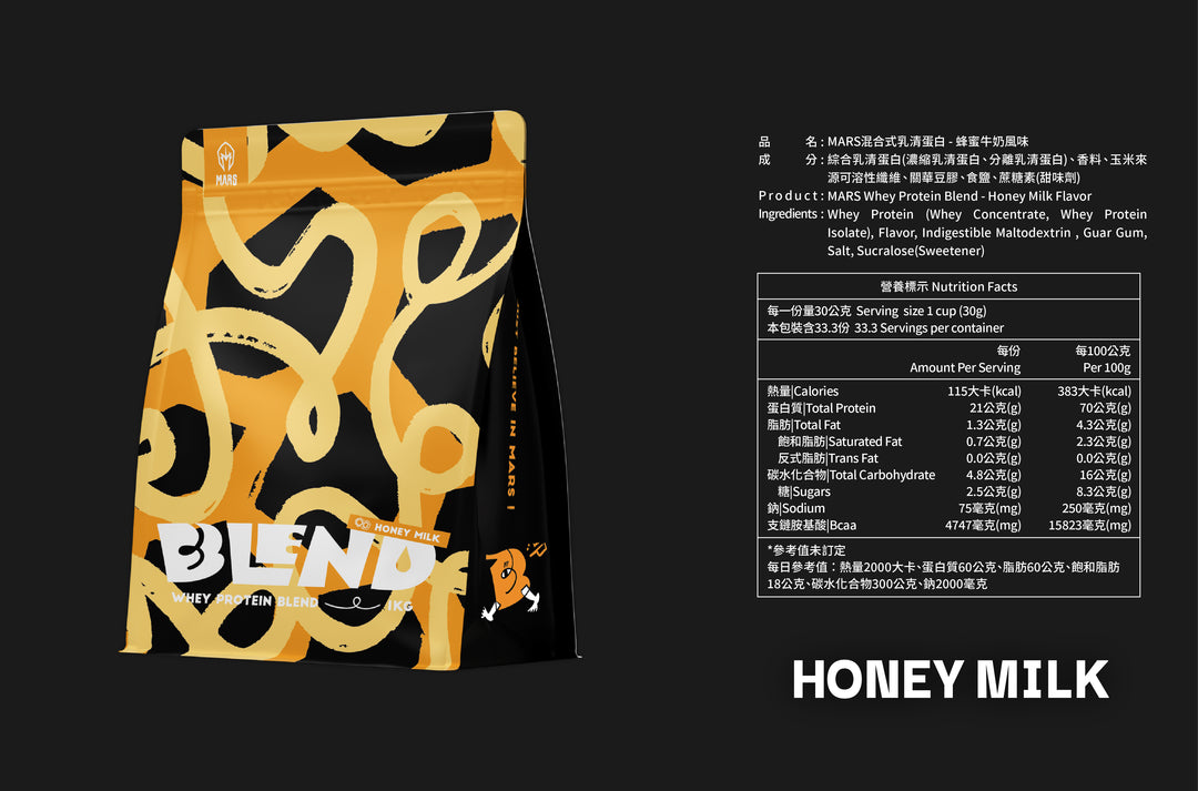 HONEY MILK FLAVOR WHEY PROTEIN (BLEND)